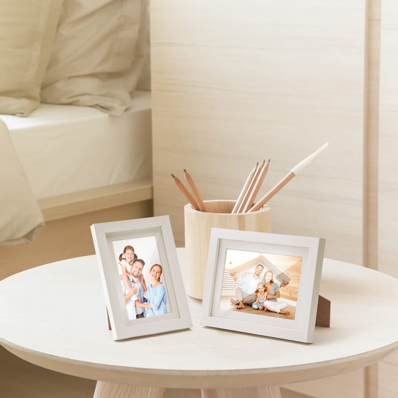 TWING 4x6 Picture Frame White Displays 3x5 Photo Frame with Mat or 4x6 Inch without Mat,Made of Plexiglass, MDF Wood, Table Top Display and Wall Mounting, Ideal Gift to Family and Friends - Image 5